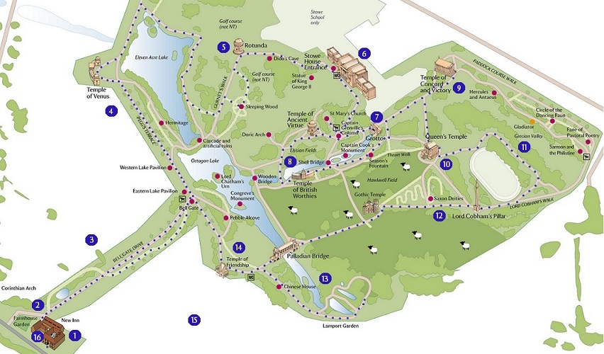 Map of Stowe Gardens