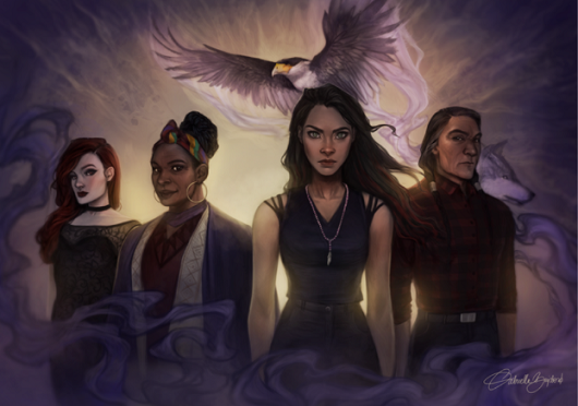 Character art by Gabriella Bujdoso. Trish, Gladus, Bianca, and Paytah