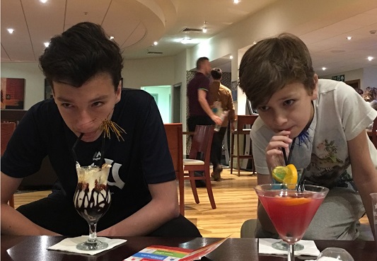 Kids in bar drinking Mocktails