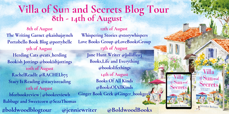 Jennifer Bohnet Blog Tour villa of sun and secrets