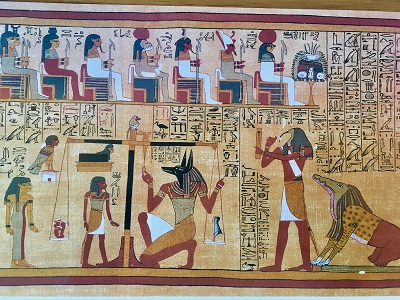 The Ancient Egyptian weighing of the heart ceremony