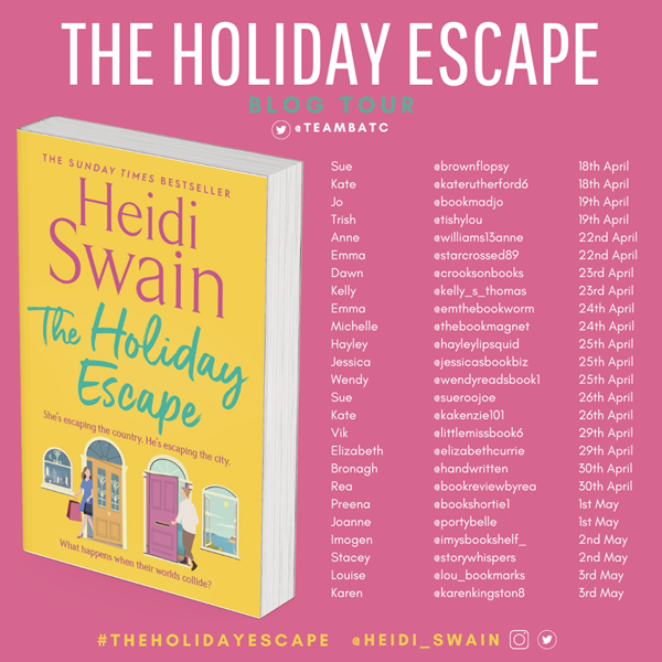 the holiday escape blog tour poster